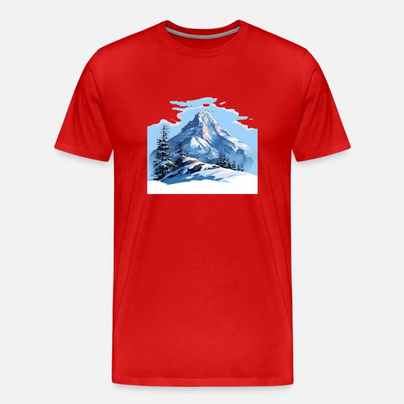 Echte Wintergefühle - Männer Premium Bio T-Shirt - Rot