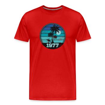Vintage 1977 - Men's Premium Organic T-Shirt - red - Front - Damien (186cm)