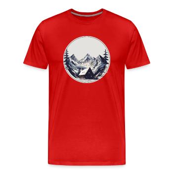 Mountain hut - Men's Premium Organic T-Shirt - red - Front - Damien (186cm)