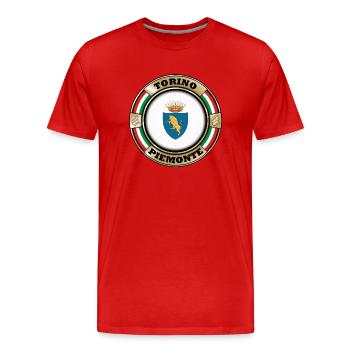 Turin Piémont - T-shirt bio Premium Homme - rouge - Devant - Damien (186cm)