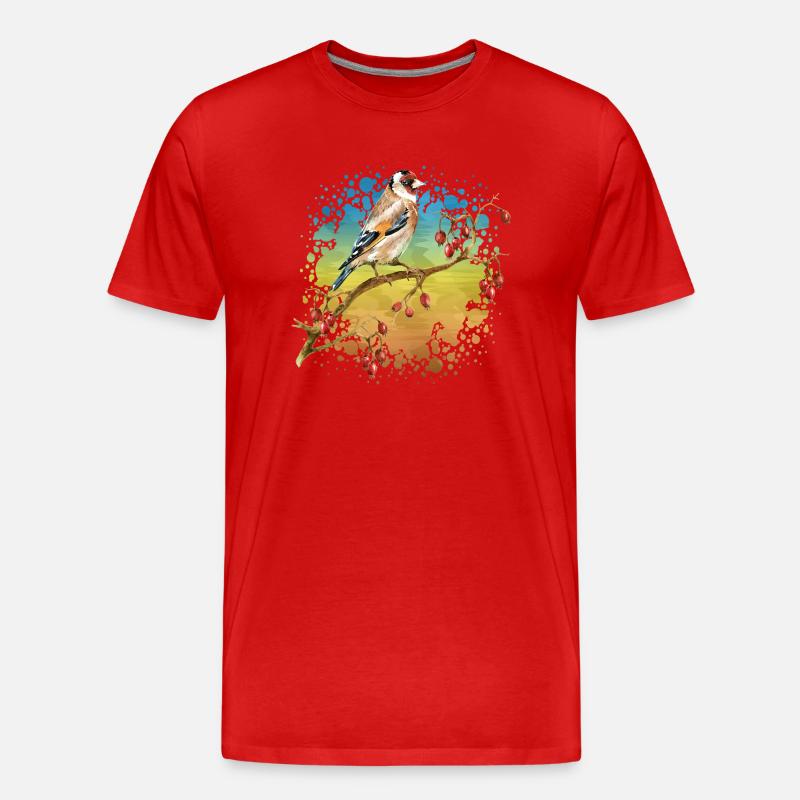 Vogel - Männer Premium Bio T-Shirt - Rot