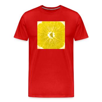 Slice of lemon - Men's Premium Organic T-Shirt - red - Front - Damien (186cm)