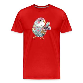 Budgie Bird Cockatiel Bird Propriétaire - T-shirt bio Premium Homme - rouge - Devant - Damien (186cm)