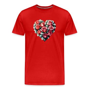 Saint-Valentin, Fête des mères, Mariage, Amour, Fiançailles - T-shirt bio Premium Homme - rouge - Devant - Damien (186cm)
