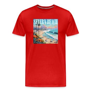 Severn Beach - Men's Premium Organic T-Shirt - red - Front - Damien (186cm)