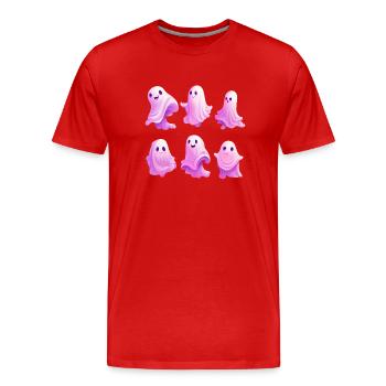 Cute Ghosts - Men's Premium Organic T-Shirt - red - Front - Damien (186cm)