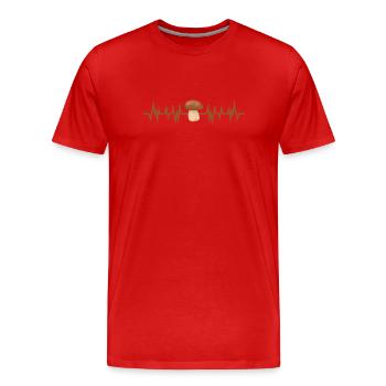 Herzschlag Steinpilze pflücken Steinpilze pflücken - Männer Premium Bio T-Shirt - Rot - Vorne - Damien (186cm)