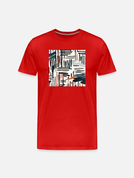 modernes Pinseldesign - Männer Premium Bio T-Shirt - Rot
