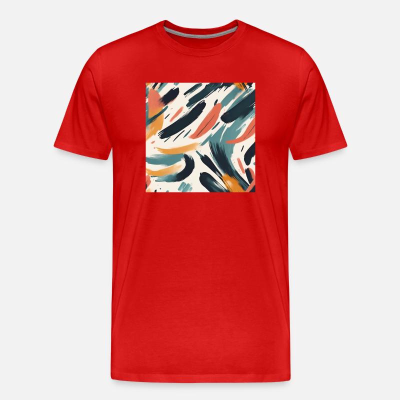modernes Pinselstrichdesign - Männer Premium Bio T-Shirt - Rot