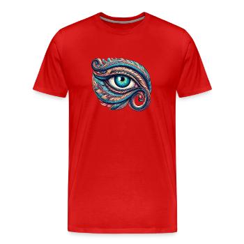 Oeil de Breizh - T-shirt bio Premium Homme - rouge - Devant - Damien (186cm)