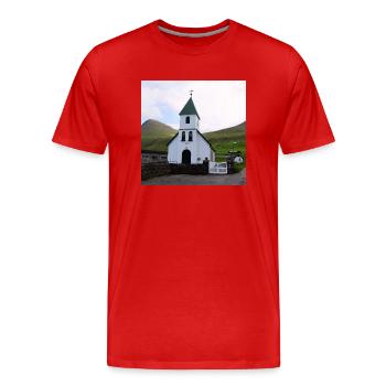 Kirche - Männer Premium Bio T-Shirt - Rot - Vorne - Damien (186cm)