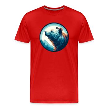 Polygon Bär eisbär im polygon geometrischen stil - Männer Premium Bio T-Shirt - Rot - Vorne - Damien (186cm)