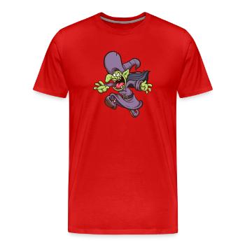 Cartoon Witch - Men's Premium Organic T-Shirt - red - Front - Damien (186cm)