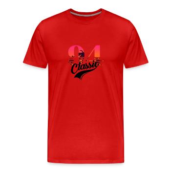 Jahrgang 1994-94th Anniversary - Männer Premium Bio T-Shirt - Rot - Vorne - Damien (186cm)