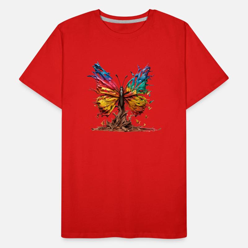 Rainbow Butterfly Men's Premium Organic T-Shirt