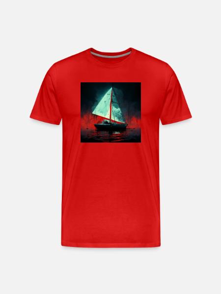Psychopath's sailing boat - Men's Premium Organic T-Shirt - red