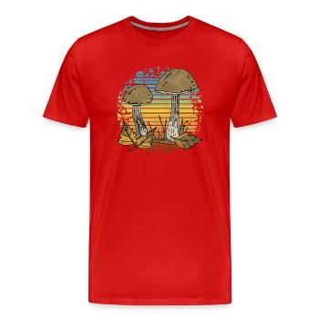 Pilze - Männer Premium Bio T-Shirt - Rot - Vorne - Damien (186cm)