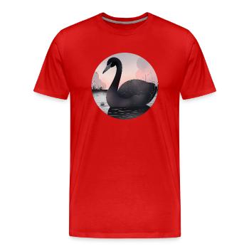 Cygne noir - T-shirt bio Premium Homme - rouge - Devant - Damien (186cm)