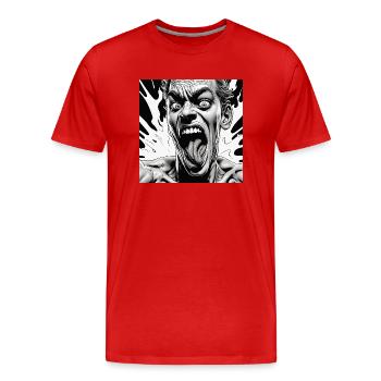 Hallucinated man - Men's Premium Organic T-Shirt - red - Front - Damien (186cm)