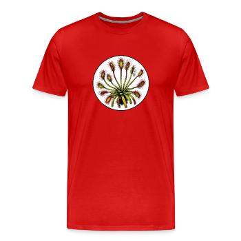 Drosera Rotundifolia Sonnentau Pflanze Karnivoren - Männer Premium Bio T-Shirt - Rot - Vorne - Damien (186cm)
