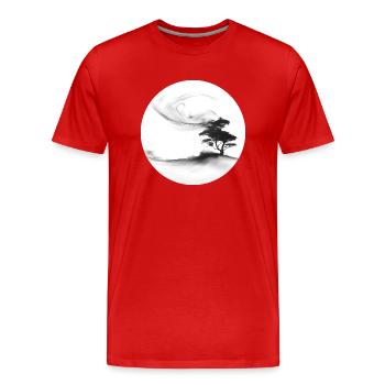 A painted tree in the wind - Men's Premium Organic T-Shirt - red - Front - Damien (186cm)