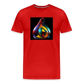Kleinsche Flasche -04- - Männer Premium Bio T-Shirt - Rot - Vorne - Damien (186cm)
