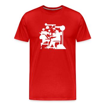 Pianist - Männer Premium Bio T-Shirt - Rot - Vorne - Damien (186cm)