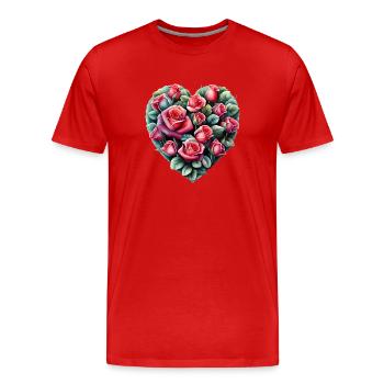Valentine's Day Love Engagement Mother's Day Wedding - Men's Premium Organic T-Shirt - red - Front - Damien (186cm)