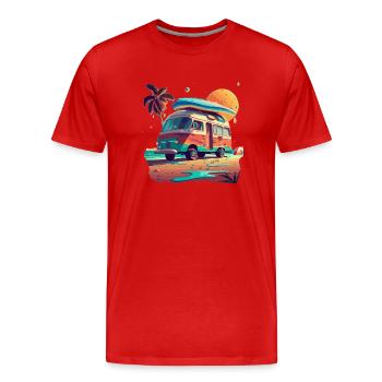 CAMPING-CAR VAN - T-shirt bio Premium Homme - rouge - Devant - Damien (186cm)