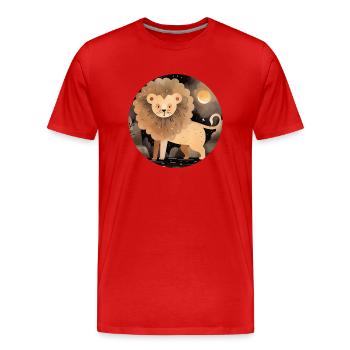 Sternzeichen Löwe - Männer Premium Bio T-Shirt - Rot - Vorne - Damien (186cm)