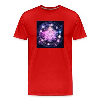 Astro Star - T-shirt bio Premium Homme - rouge - Devant - Damien (186cm)
