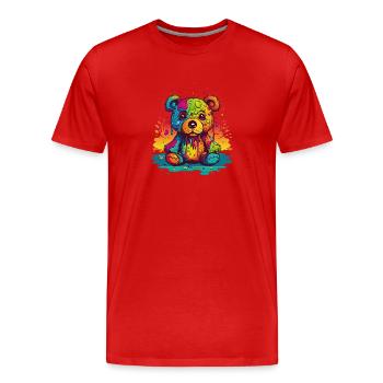 Charmant Rainbow Teddy - T-shirt bio Premium Homme - rouge - Devant - Damien (186cm)