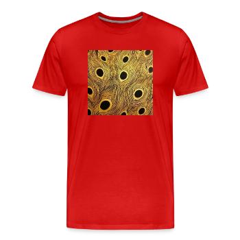 Plume de paon - T-shirt bio Premium Homme - rouge - Devant - Damien (186cm)