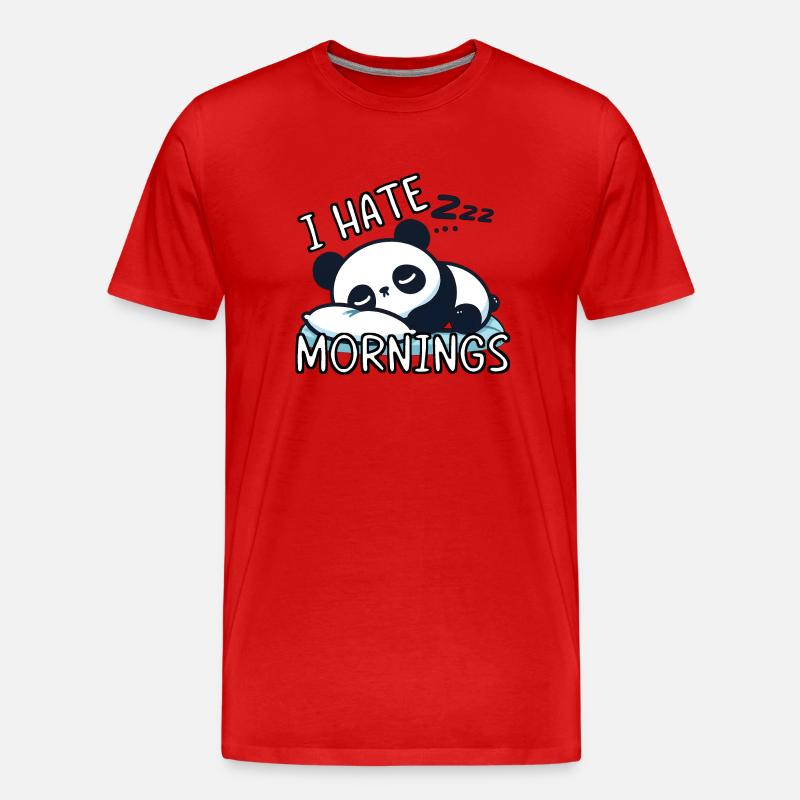 I HATE MORNINGS - Männer Premium Bio T-Shirt - Rot