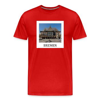 Brême - T-shirt bio Premium Homme - rouge - Devant - Damien (186cm)