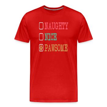Coquine Gentil Pawsome - T-shirt bio Premium Homme - rouge - Devant - Damien (186cm)