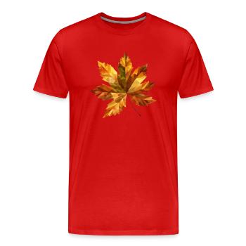 Polygon-Herbstzauber: Kastanie & Laub im Detail - Männer Premium Bio T-Shirt - Rot - Vorne - Damien (186cm)
