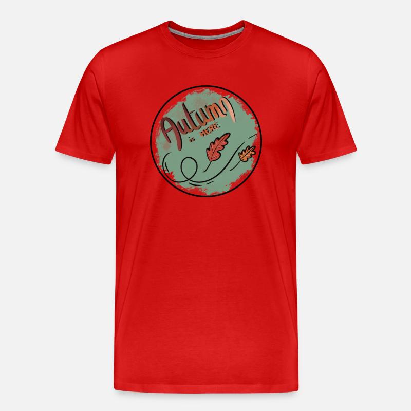 Der Herbst ist da - Männer Premium Bio T-Shirt - Rot