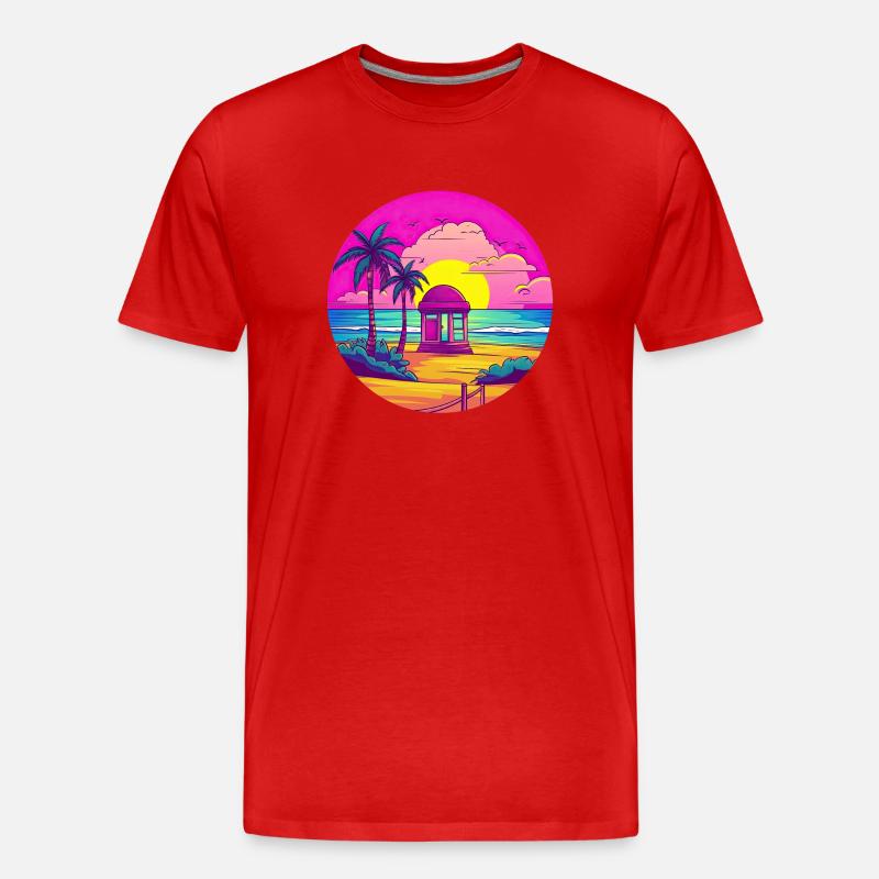 Ruhige rosa Abenddämmerung - Männer Premium Bio T-Shirt - Rot