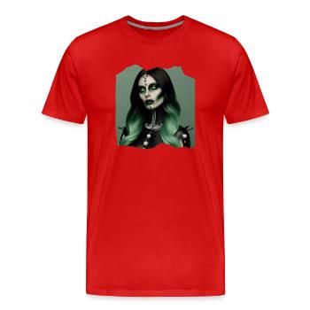 Peur de la sorcière Cauchemar terrifiant Satan fantomatique - T-shirt bio Premium Homme - rouge - Devant - Damien (186cm)