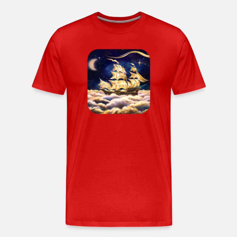 Traumschiff - Männer Premium Bio T-Shirt - Rot