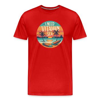 Vitamin sea - Men's Premium Organic T-Shirt - red - Front - Damien (186cm)