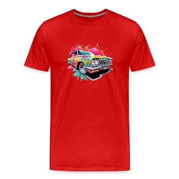 Lowrider coloré - T-shirt bio Premium Homme - rouge - Devant - Damien (186cm)