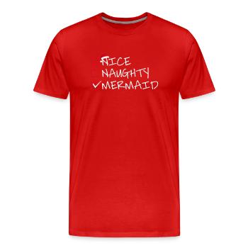 Belle sirène coquine - T-shirt bio Premium Homme - rouge - Devant - Damien (186cm)
