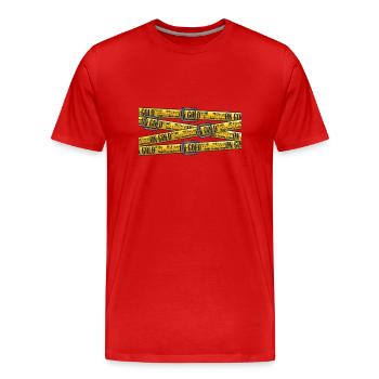 BELT ON GOLD - Men's Premium Organic T-Shirt - red - Front - Damien (186cm)
