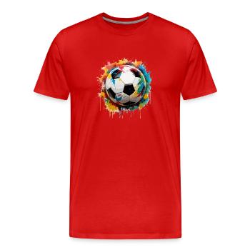 le ballon de foot en couleur - T-shirt bio Premium Homme - rouge - Devant - Damien (186cm)