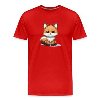 Fox - Kawaii Style - Men's Premium Organic T-Shirt - red - Front - Damien (186cm)
