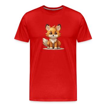 Fox - Kawaii Style - Men's Premium Organic T-Shirt - red - Front - Damien (186cm)