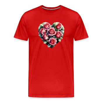 Valentine's Day Engagement Mother's Day Wedding Love - Men's Premium Organic T-Shirt - red - Front - Damien (186cm)