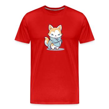 Fox - Kawaii Style - Men's Premium Organic T-Shirt - red - Front - Damien (186cm)